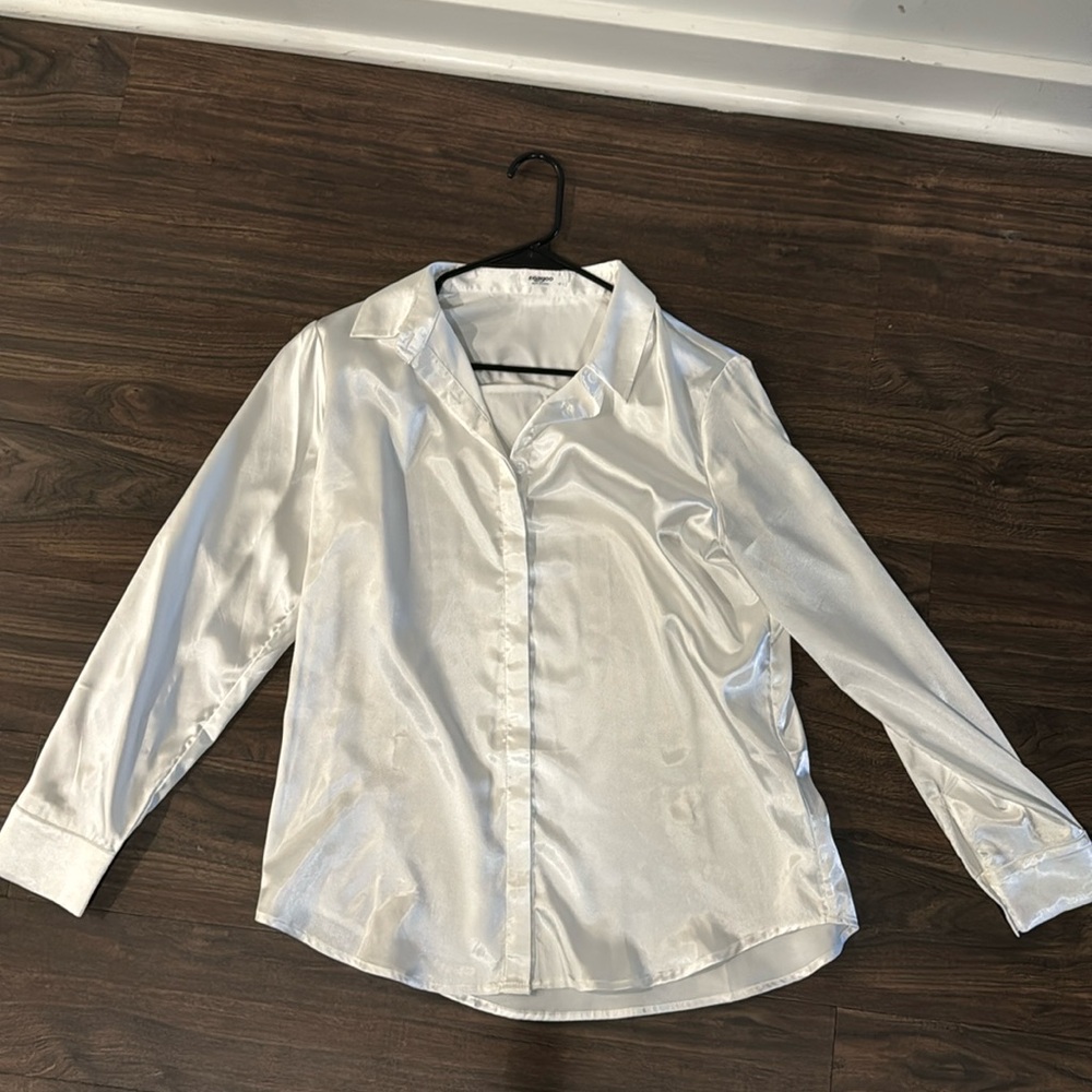 White silk blouse